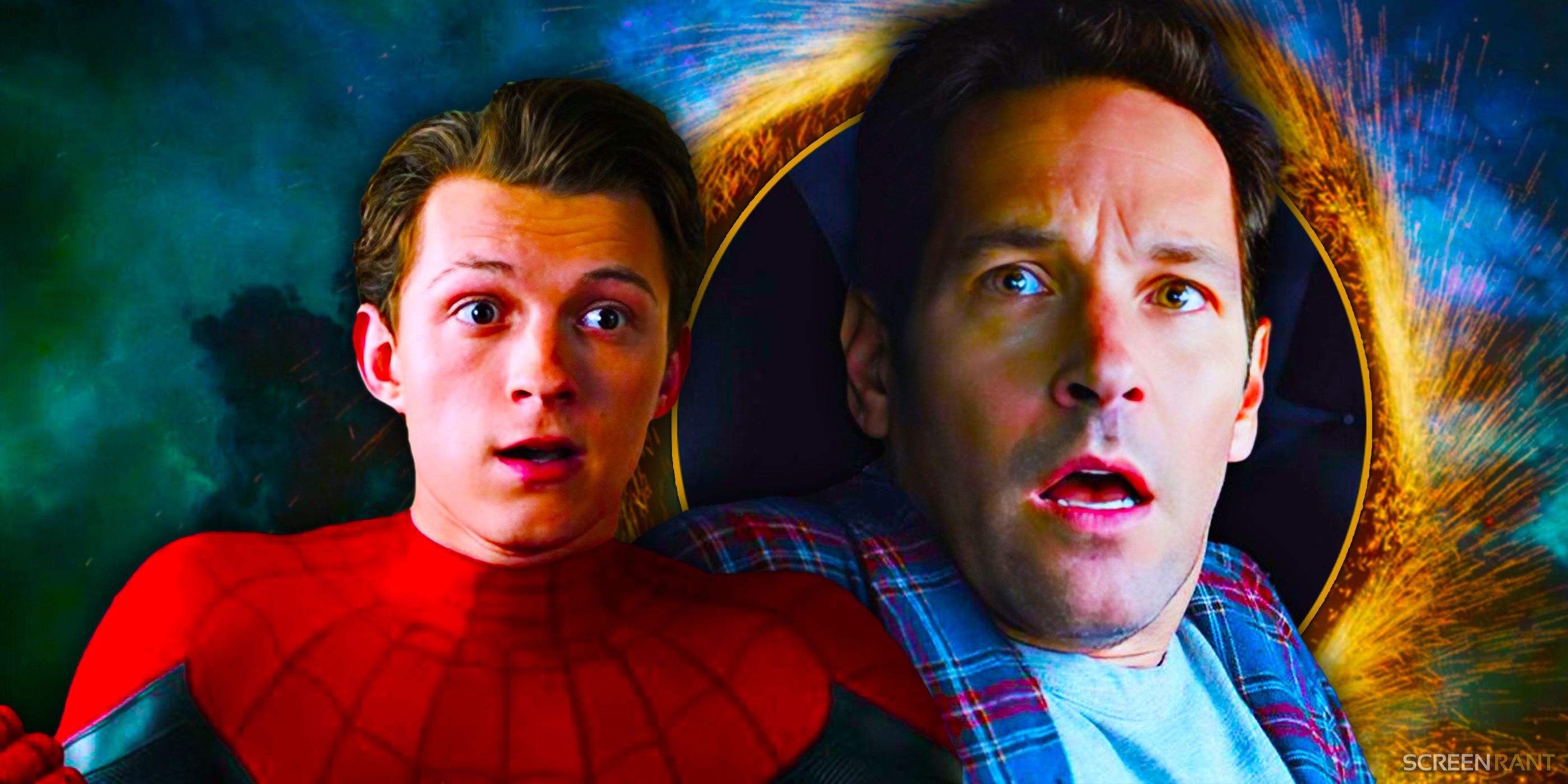 Spider-Man and Ant-Man looking shocked