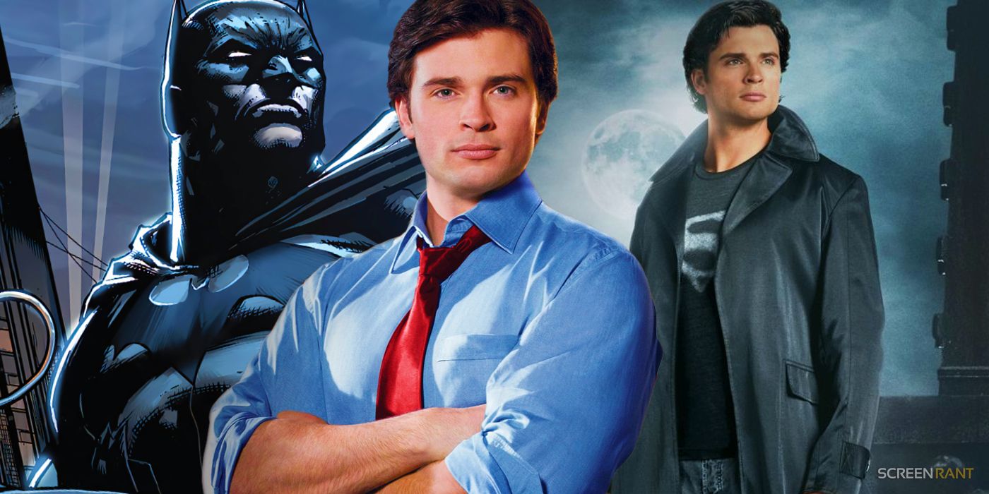 Tom Welling as Clark Kent from Smallville next to Batman