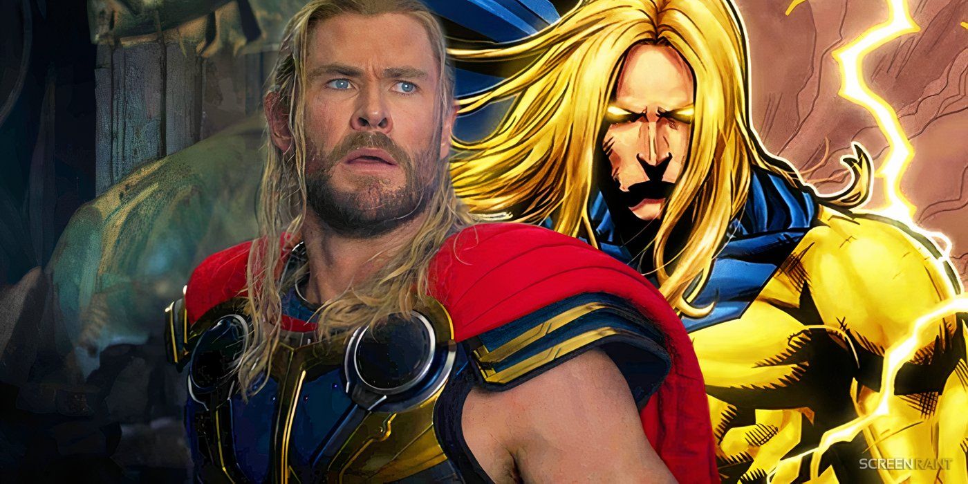 El Thor de Chris Hemsworth lucha contra el centinela de Thunderbolts en el arte oscuro de Thor 5