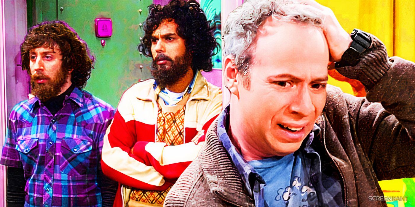 Howard, Raj, and Stuart in The Big Bang Theory