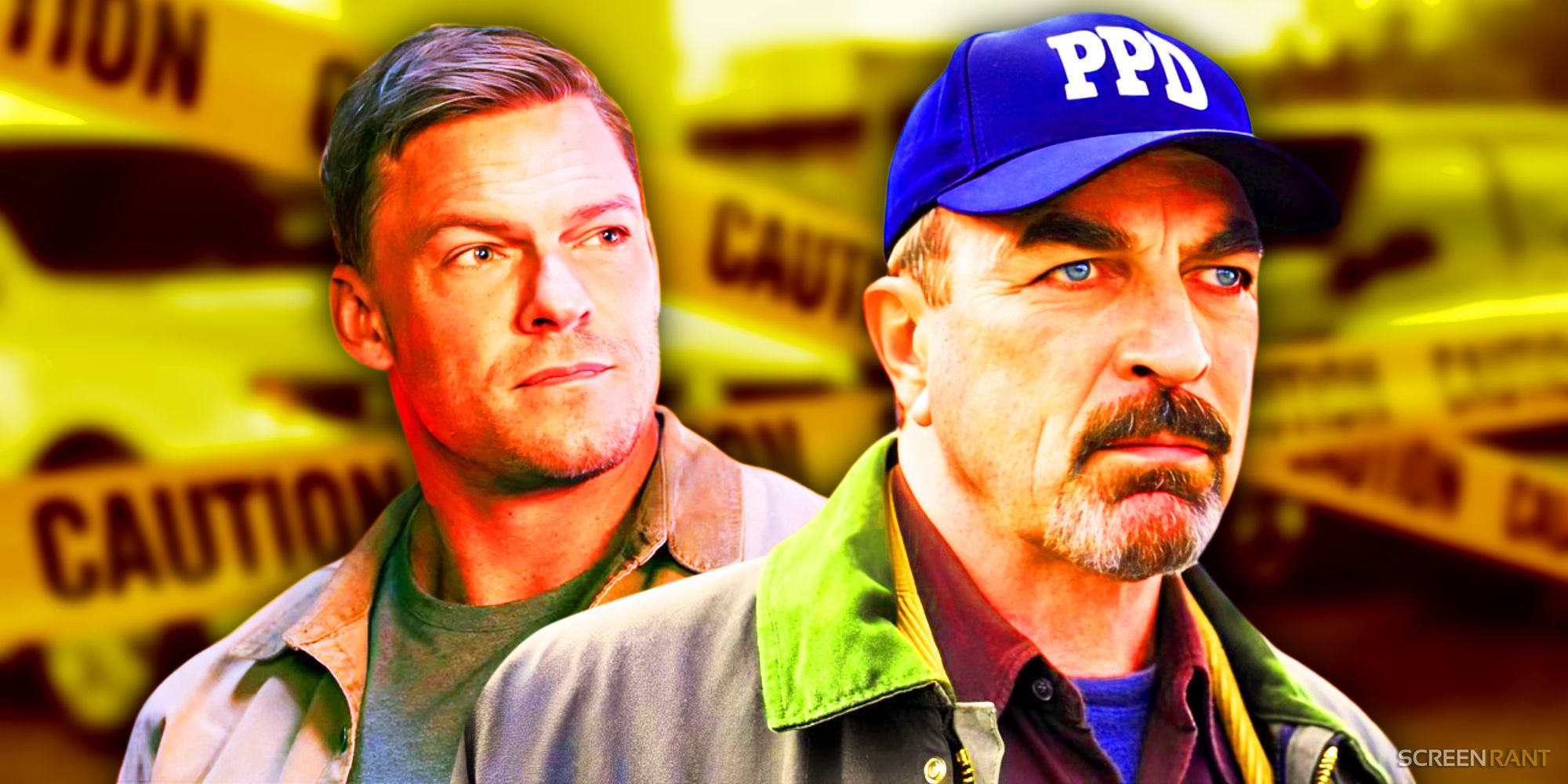 Tom Selleck's Jesse Stone in his PPD cap and Reacher from the second season