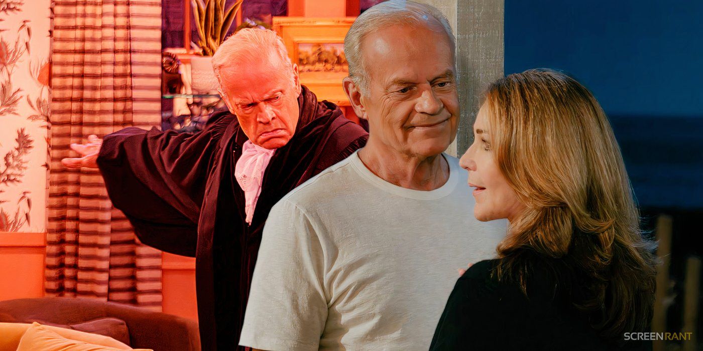 Frasier (Kelsey Grammer) and Roz (Peri Gilpin) in Frasier Reboot Season 2