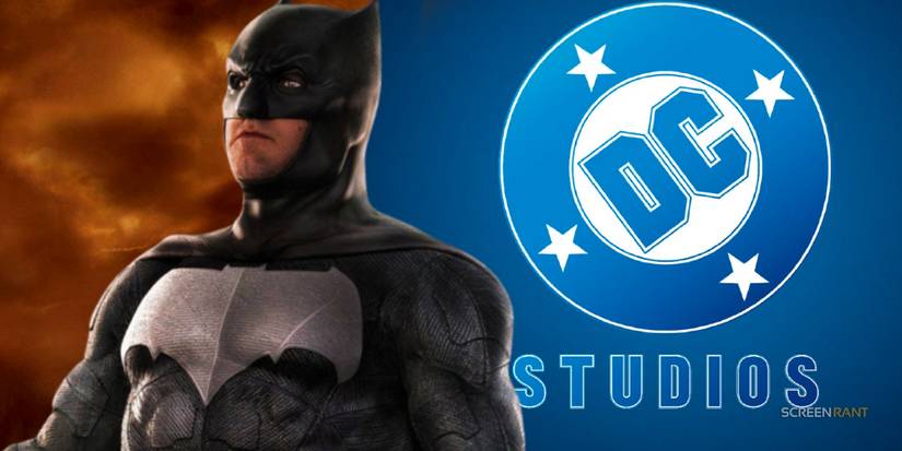 Ben Affleck's Batman in front of the DC Studios logo
