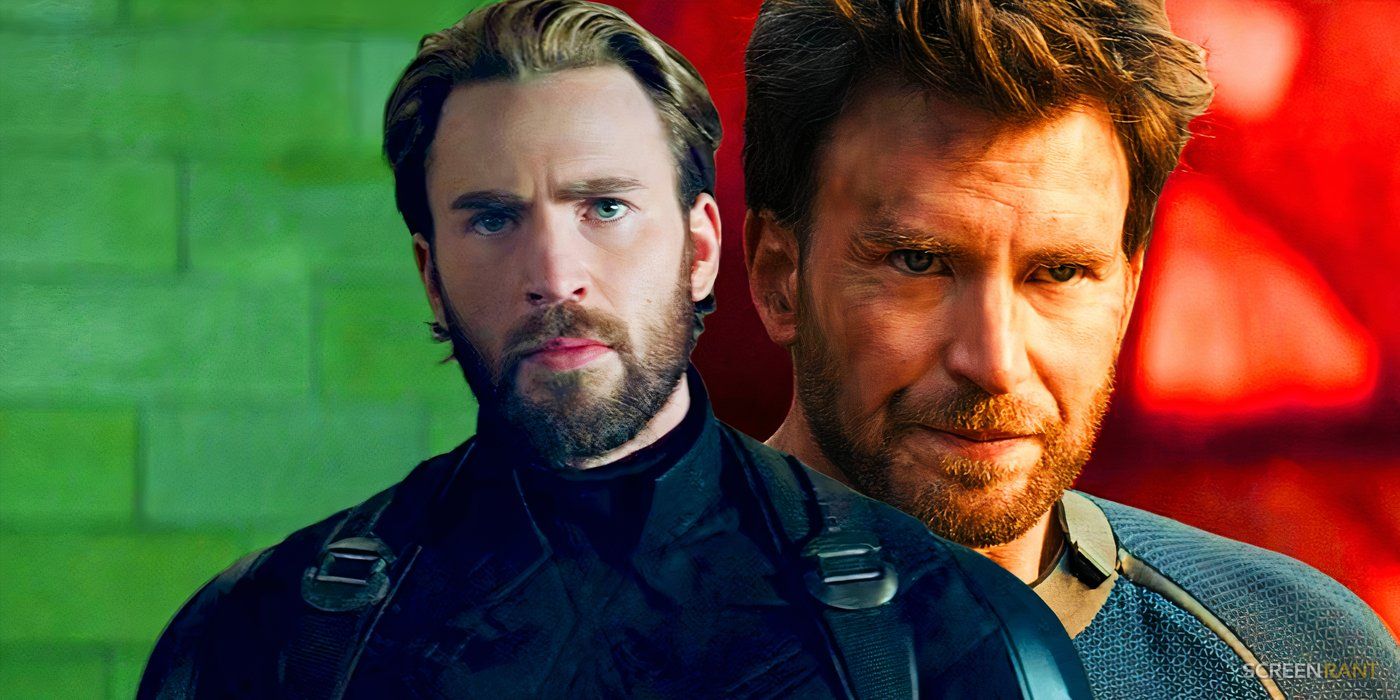 Chris Evans as Captain America in Avengers: Infinity War and as Johnny Storm in Deadpool & Wolverine