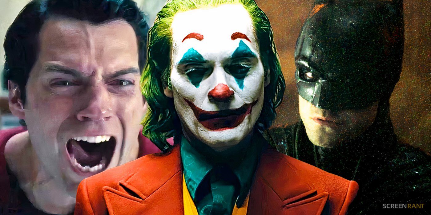 Henry Cavill's Superman, Joaquin Phoenix's Joker, and Robert Pattinson's Batman