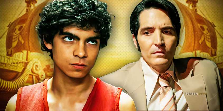 Inaki Godoy as Luffy from One Piece and David Dastmalchian in Late Night With The Devil.