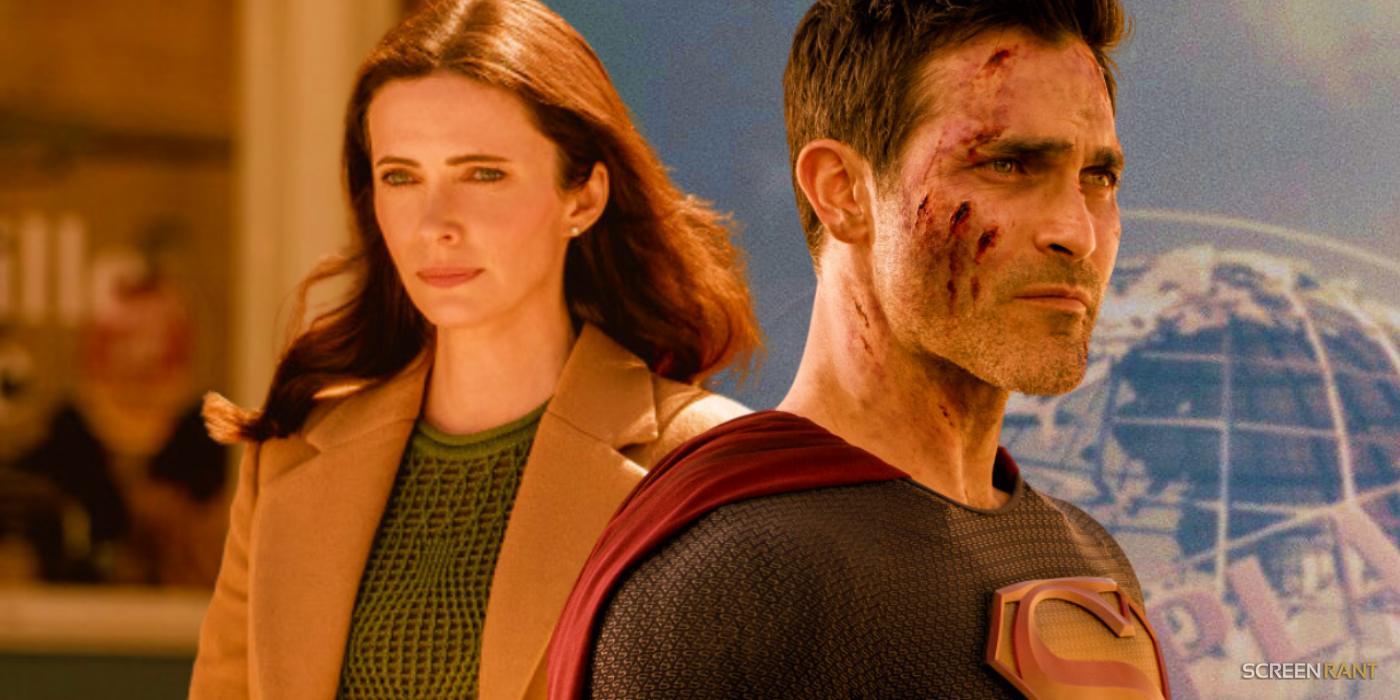 Elizabeth Tulloch and Tyler Hoechlin looking emotional as Lois Lane and Superman