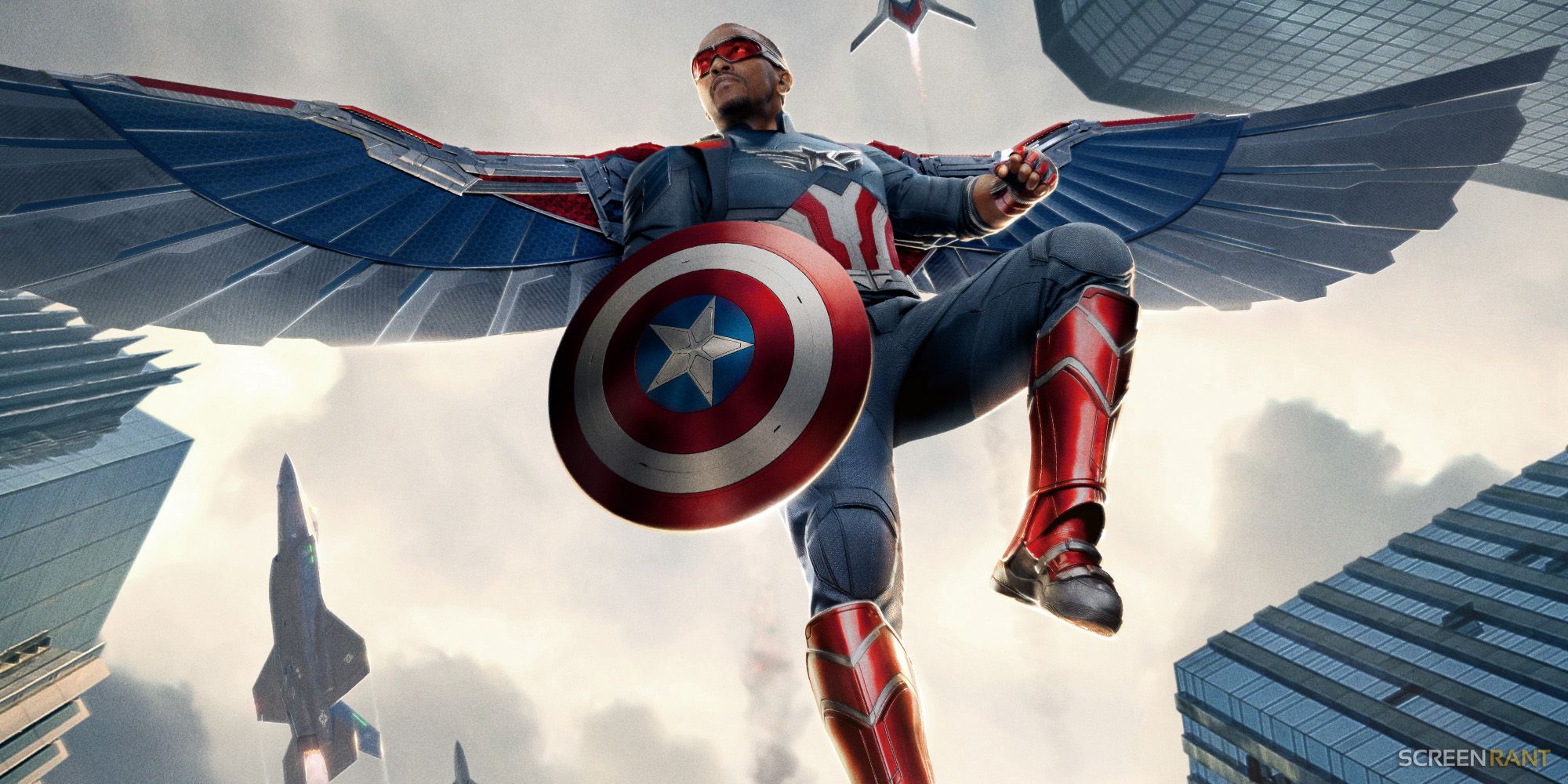 Capitão America Brave Novo Mundial Screenx Art Sam Wilson Costume Close-Up