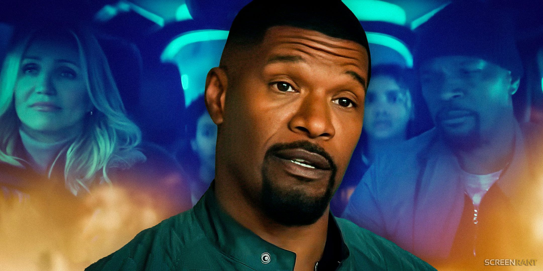 Jamie Foxx as Matt in Back in Action alongside the rest of the cast