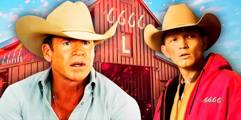 A collage of Taylor Sheridan and Jimmy Hurdstram from Yellowstone and 6666 ranch