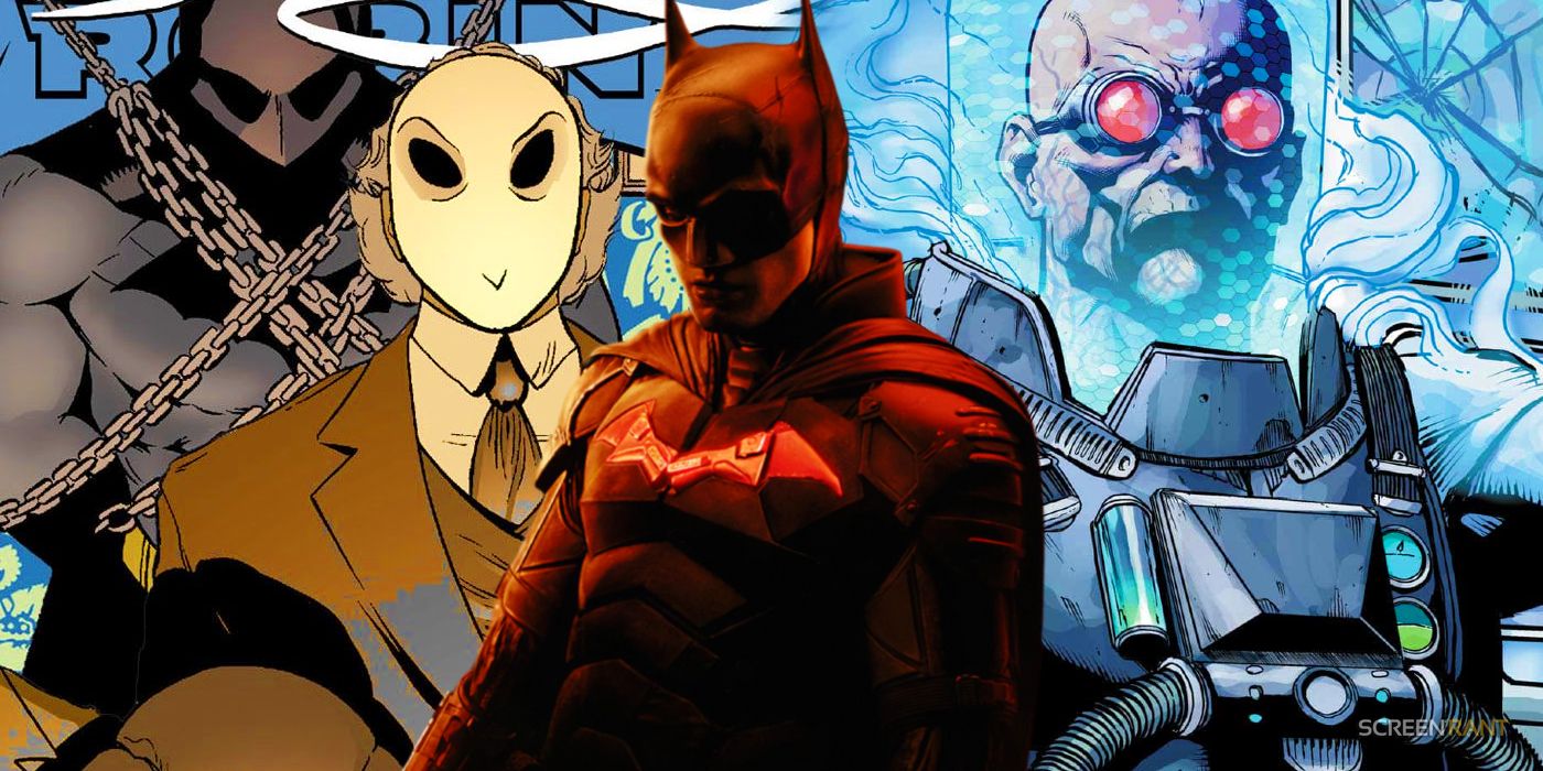 Robert Pattinson&rsquo;s Batman next to Mr. Freeze and the Court of Owls
