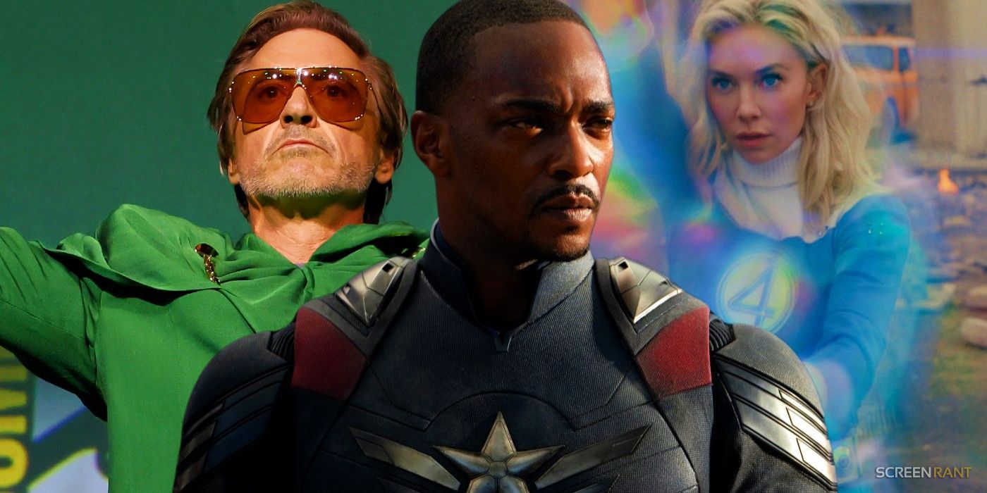 Vanessa Kirby&rsquo;s Sue Storm using her powers with Anthony Mackie&rsquo;s Captain America looking serious and Robert Downey Jr. posing at SDCC 2024