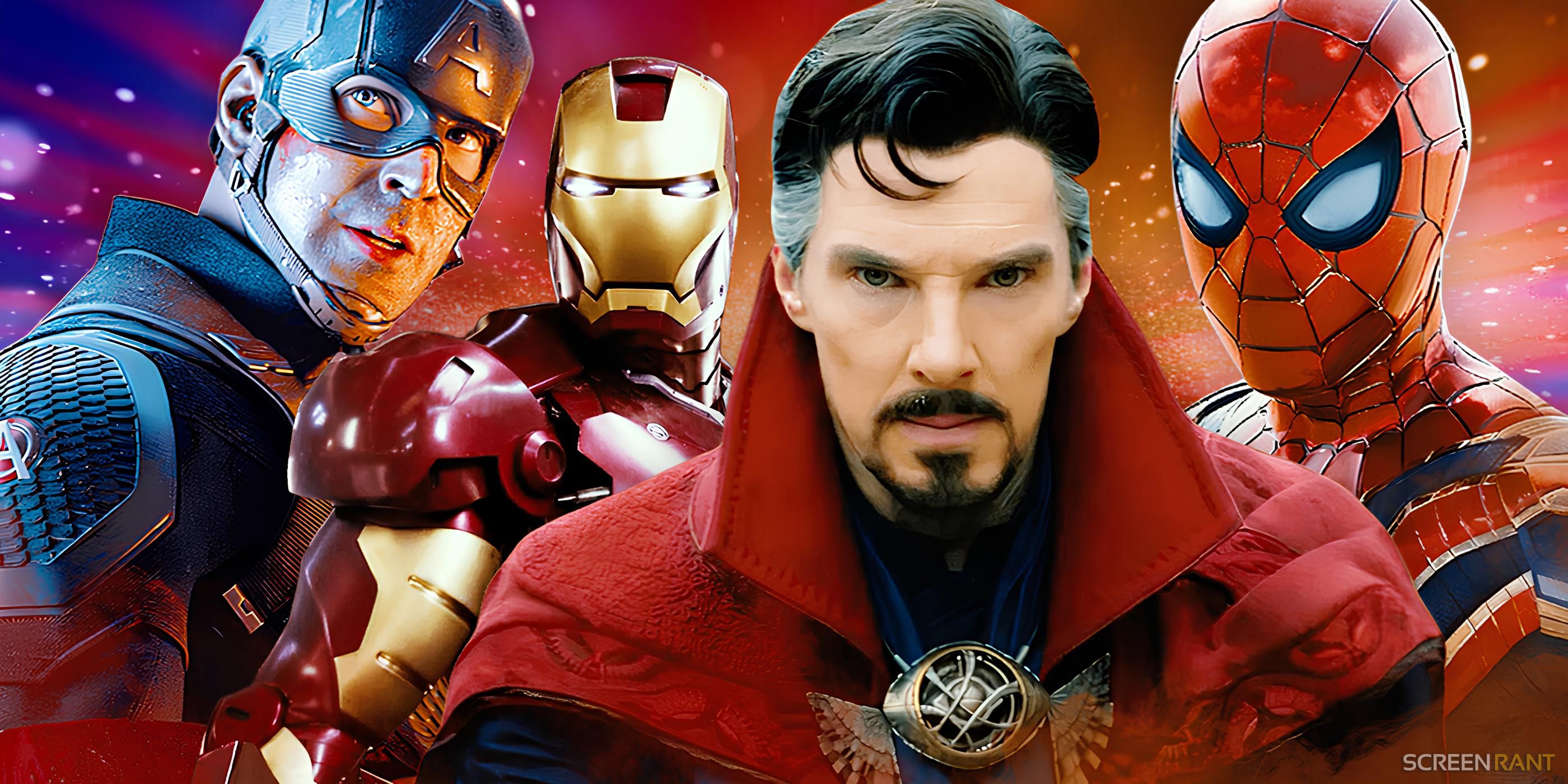 Benedict Cumberbatch's Doctor Strange, Tom Holland's Spider-Man, RDJ's Iron Man, and Chris Evans' Captain America