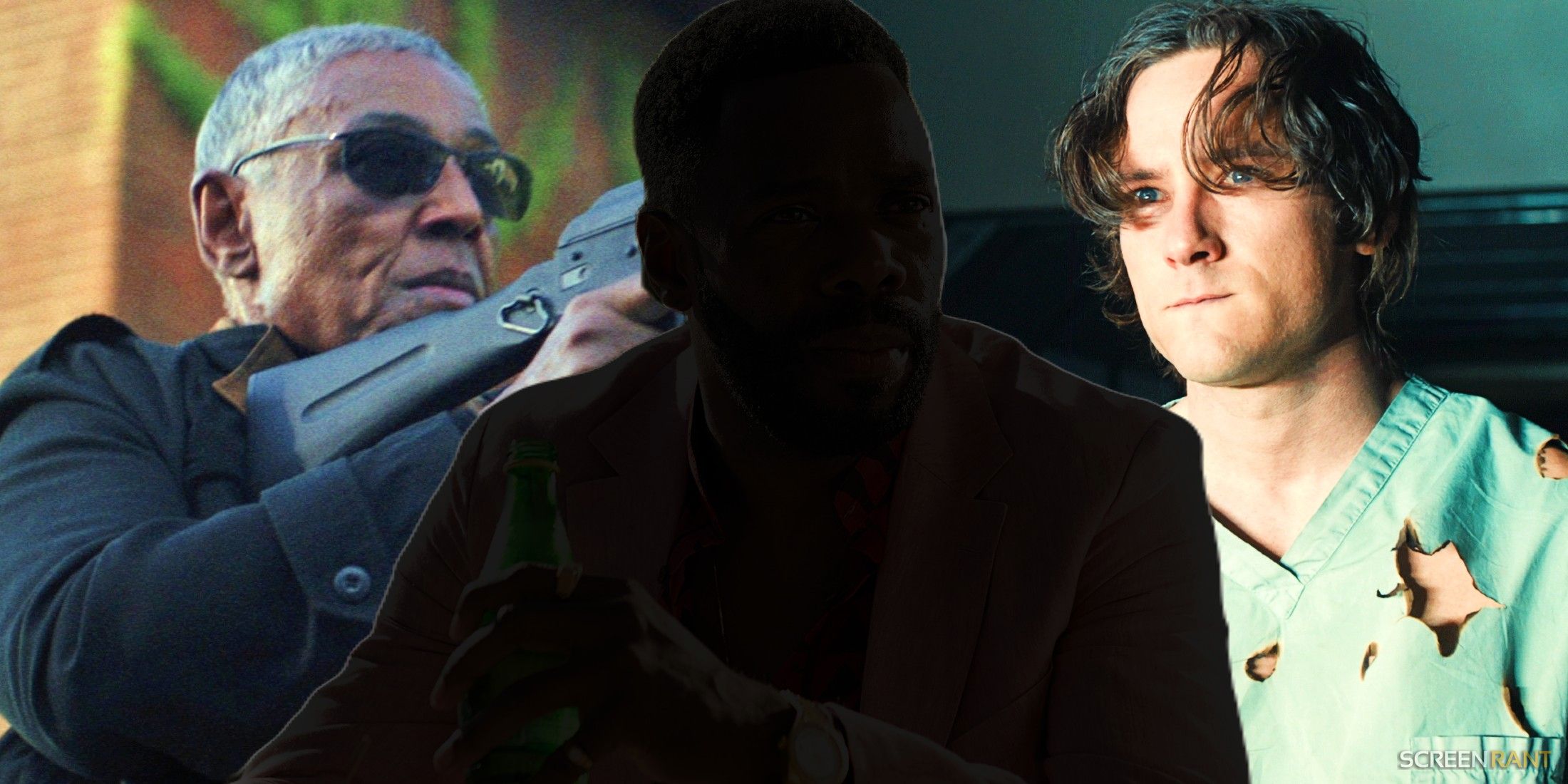 Giancarlo Esposito As Sidewinder In Captain America Brave New World With Lewis Pullman As Bob In Thunderbolts And Silhouette Of Colman Domingo