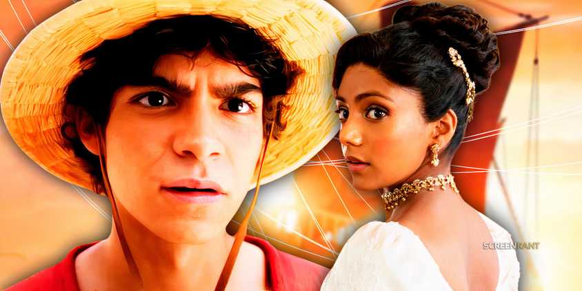 Luffy from live-action One Piece and Charithra Chandran from Bridgerton