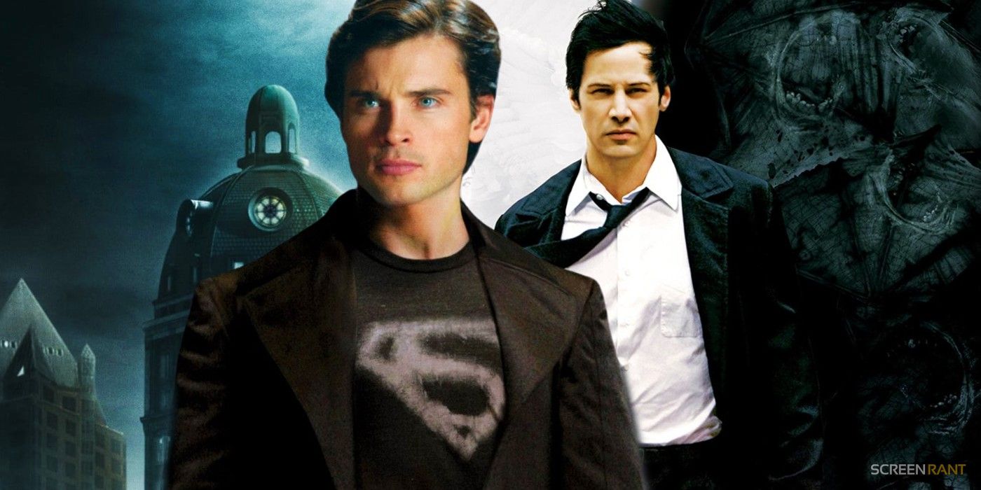 Tom Welling&rsquo;s as Clark Kent/Superman in Smallville with his Season 9 suit next to Keanu Reeves as John Constantine
