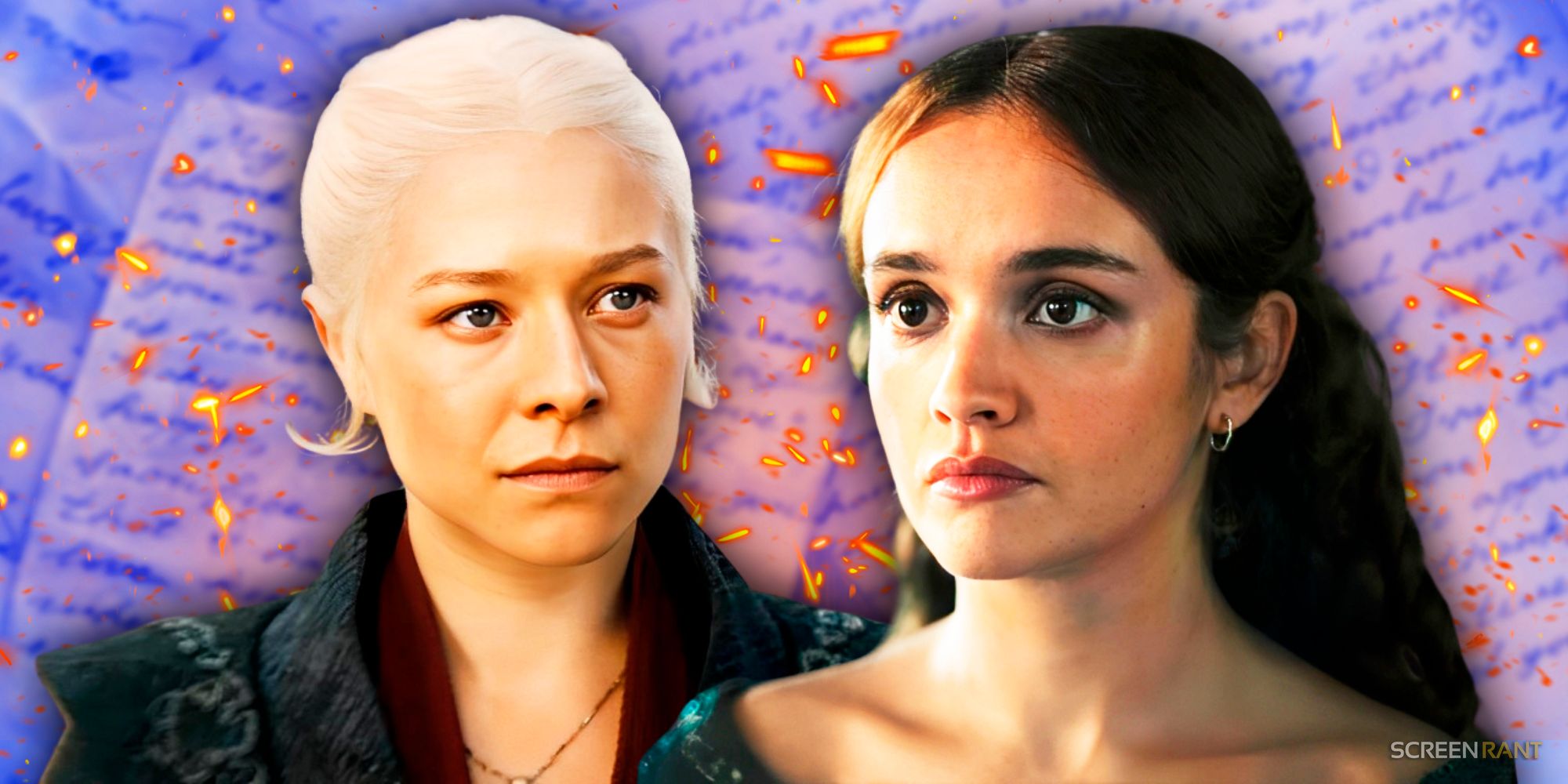 Rhaenyra Targaryen (Emma D&rsquo;Arcy) and Alicent Hightower (Olivia Cooke) in House of the Dragon season 2