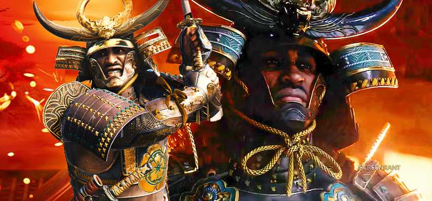 Assassin's Creed Shadows Yasuke looking stoic and holding a long katana