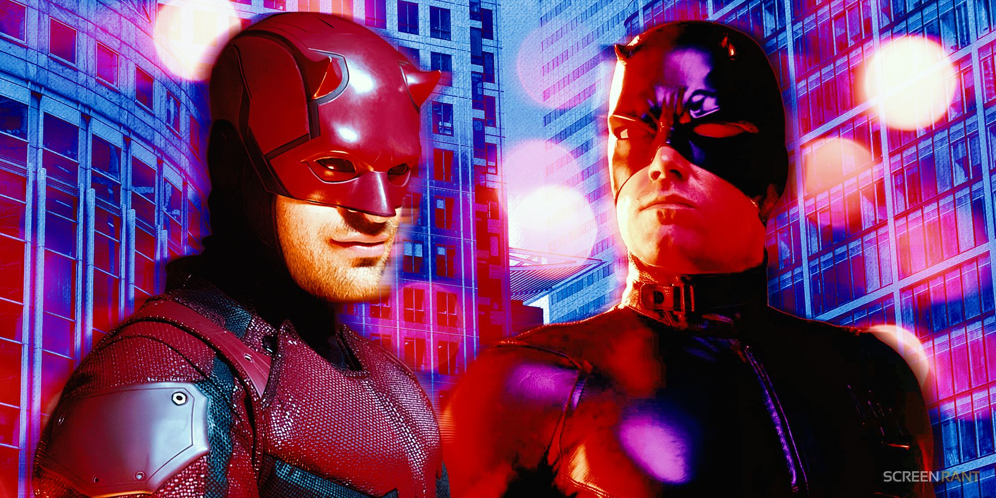 Ben Affleck and Charlie Cox suited up as their versions of Daredevil