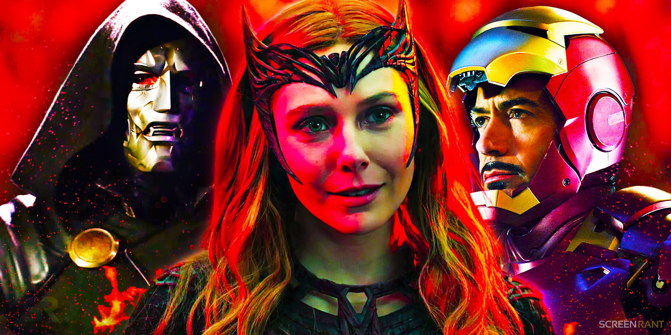 Elizabeth Olsen's Scarlet Witch Returns To The MCU Alongside Spider-Man, The Fantastic Four, & Robert Downey Jr's Doctor Doom For Avengers: Doomsday In Marvel Art