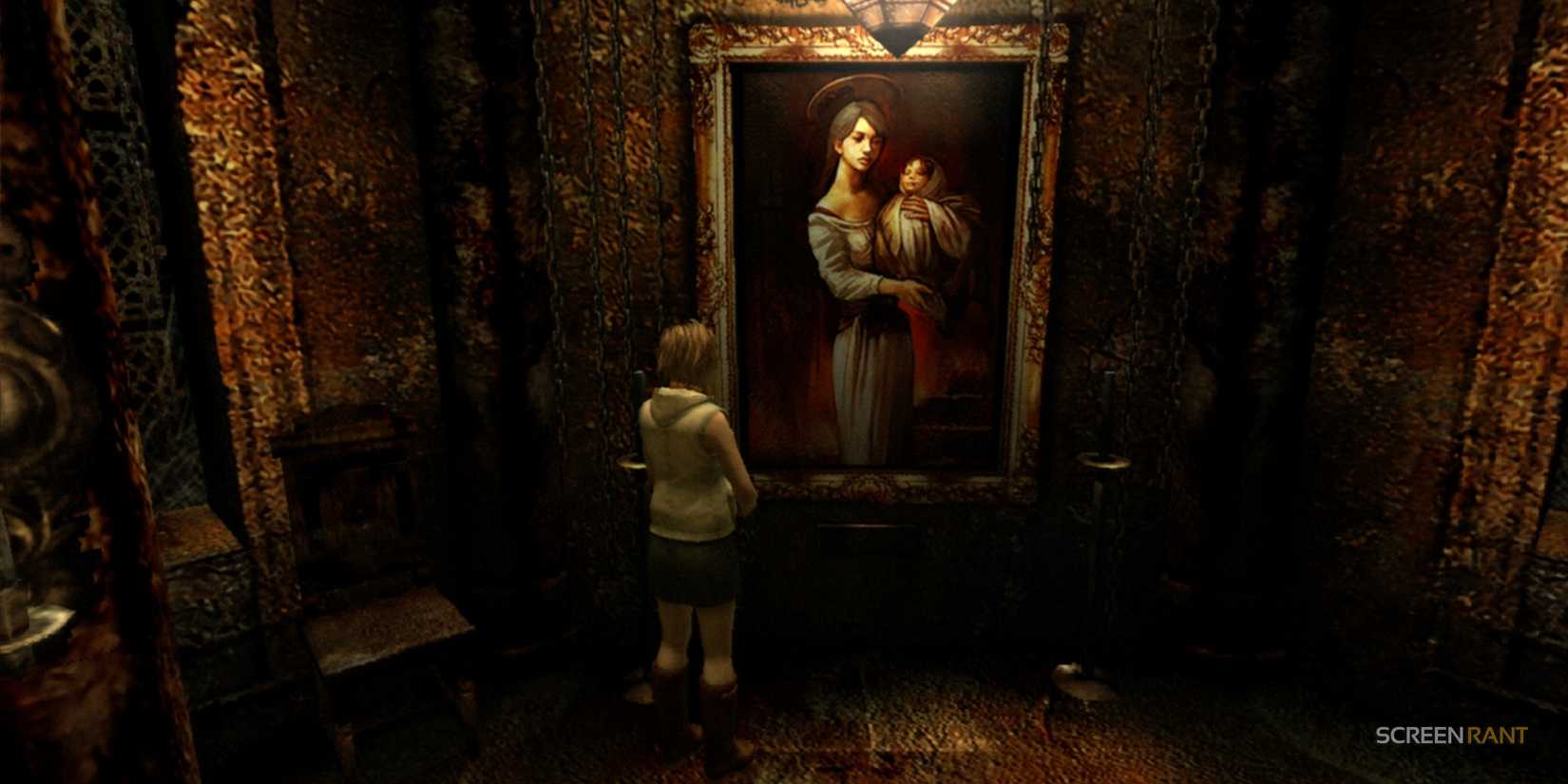 Heather next to Alessa's painting in Silent Hill 3.