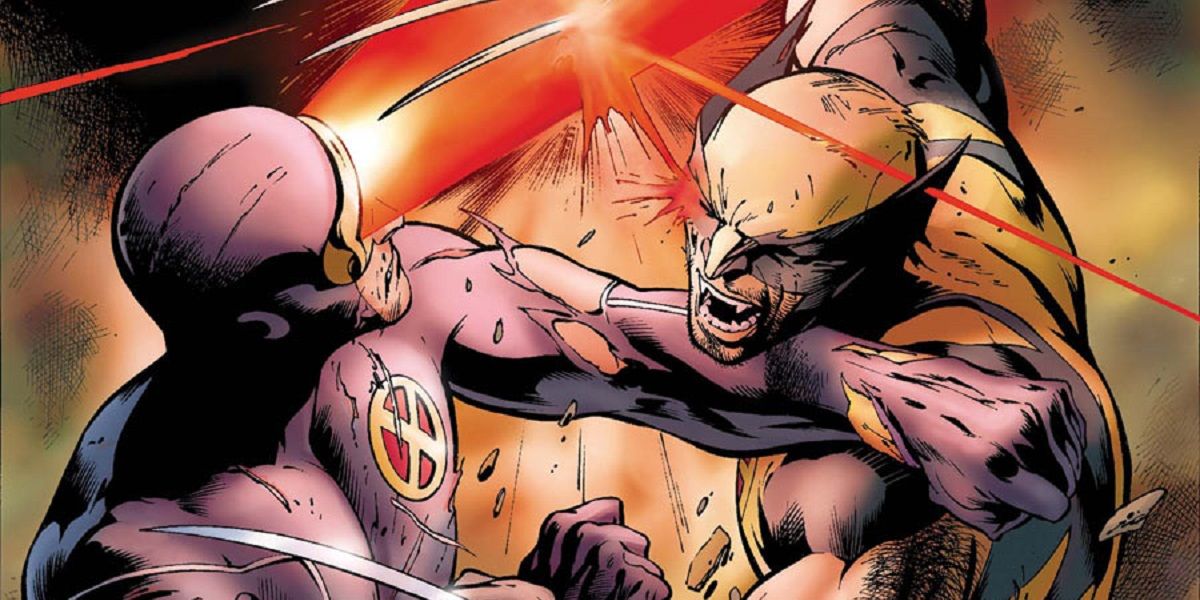 Wolverine vs Cyclops in Marvel Comics.
