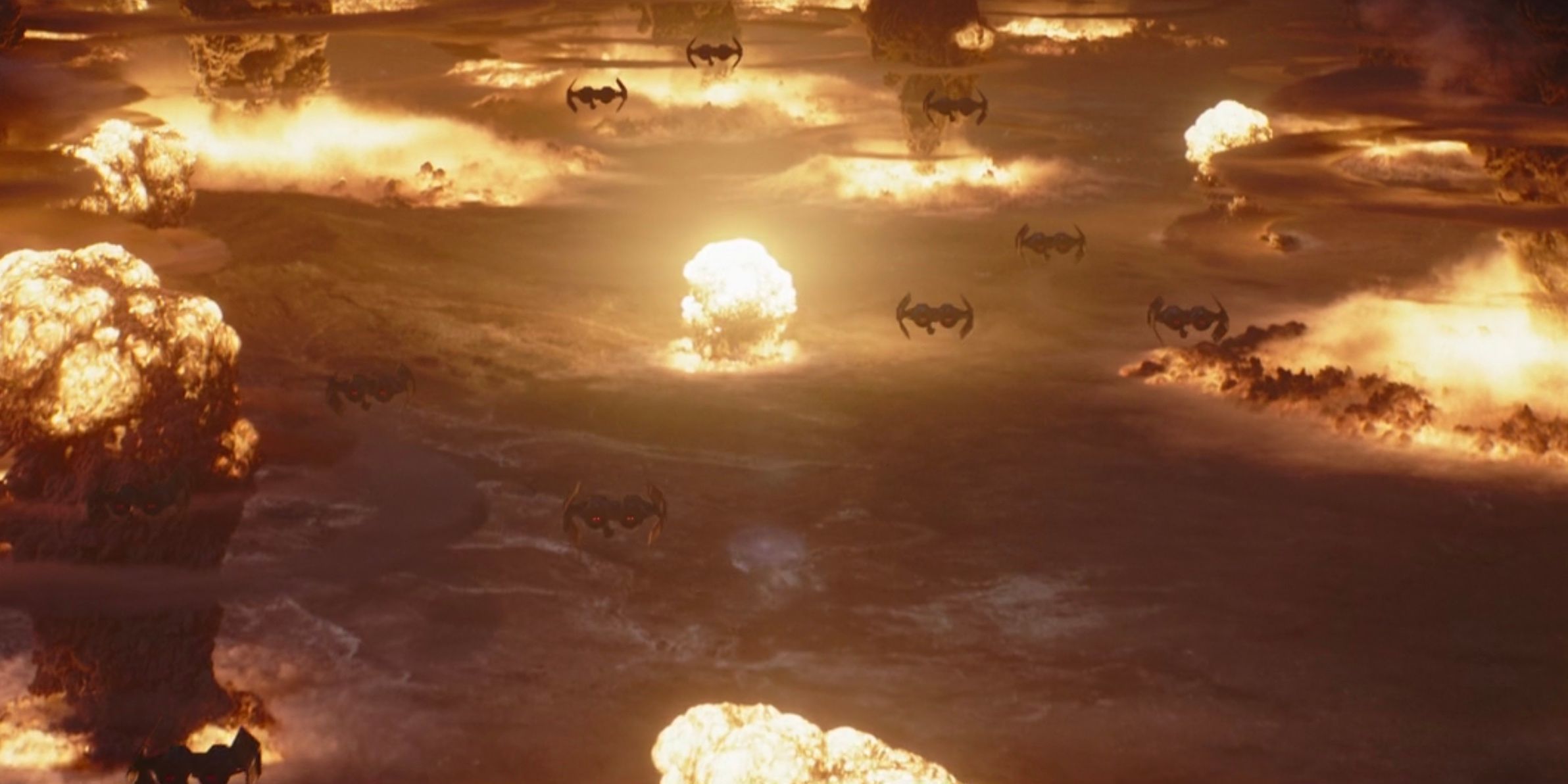 TIE Bombers destroy Mandalore in The Book of Boba Fett. - Palpatine May Have Ordered Mandalore's Destruction To Keep His Plan A Secret