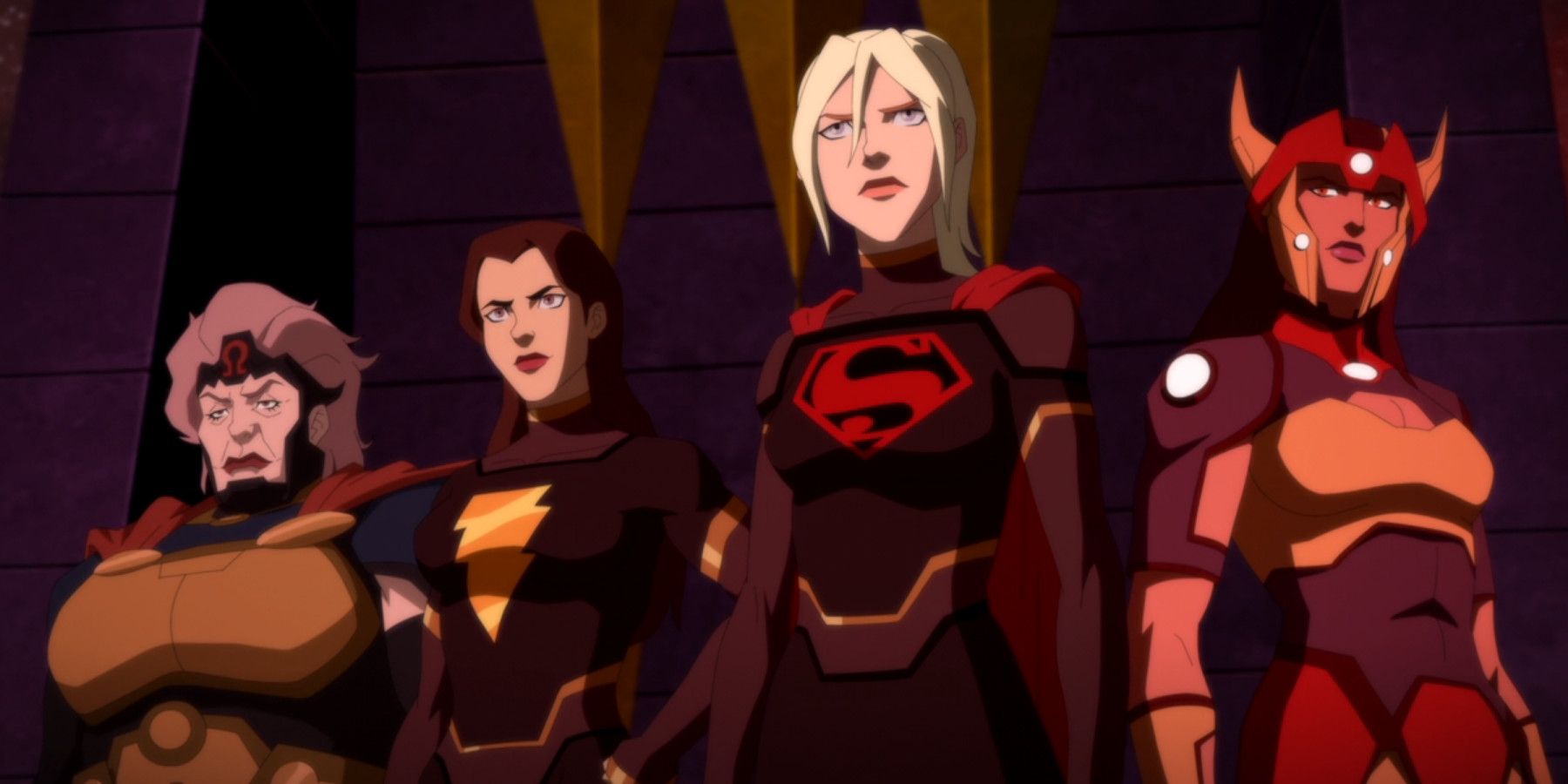 Final da 4ª temporada de Young Justice Phantoms Granny Goodness Fúrias femininas com Black Mary Marvel Supergirl Kara Zor-El e Big Barda