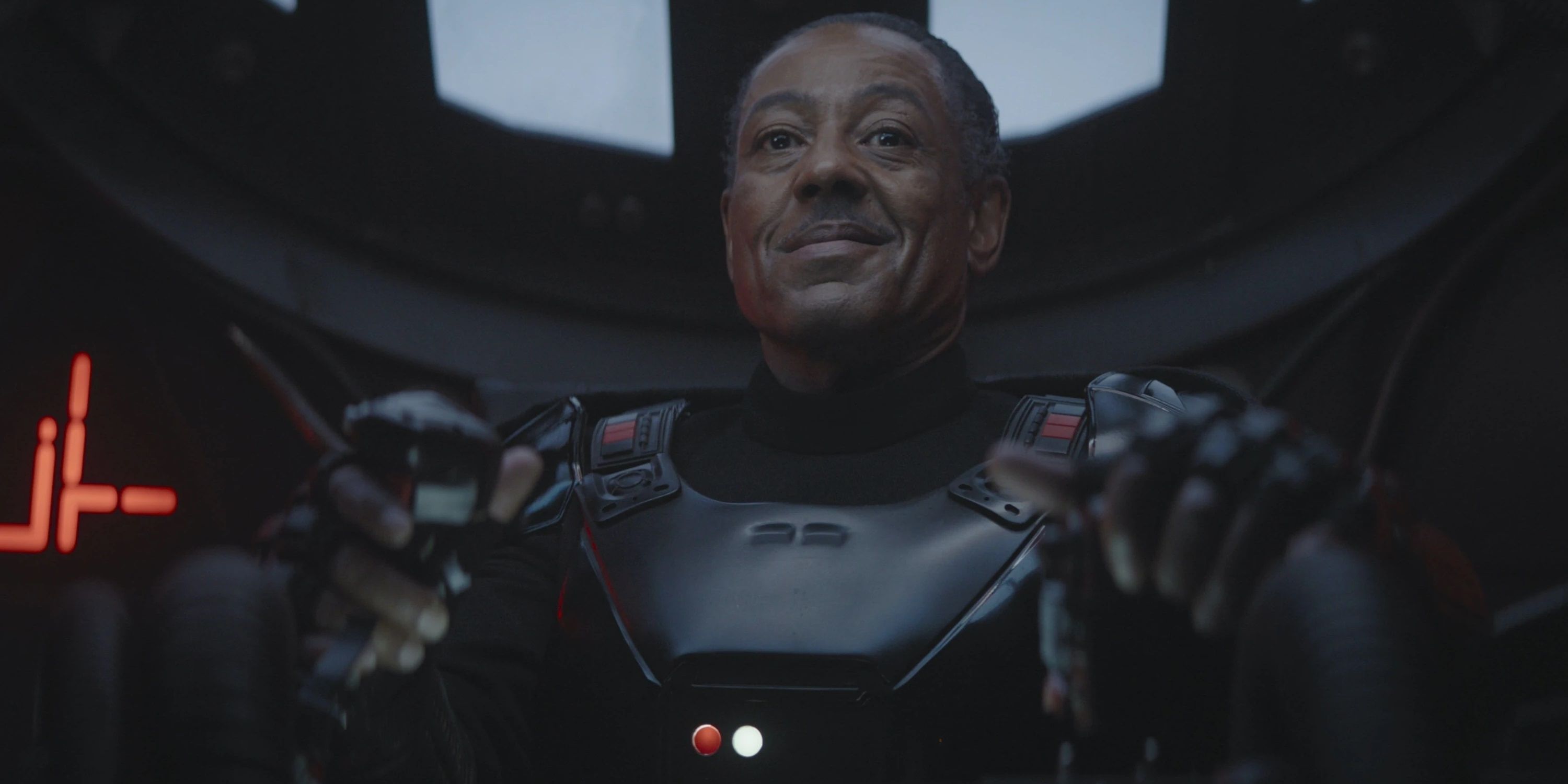 Moff Gideon flying a TIE fighter in The Mandalorian