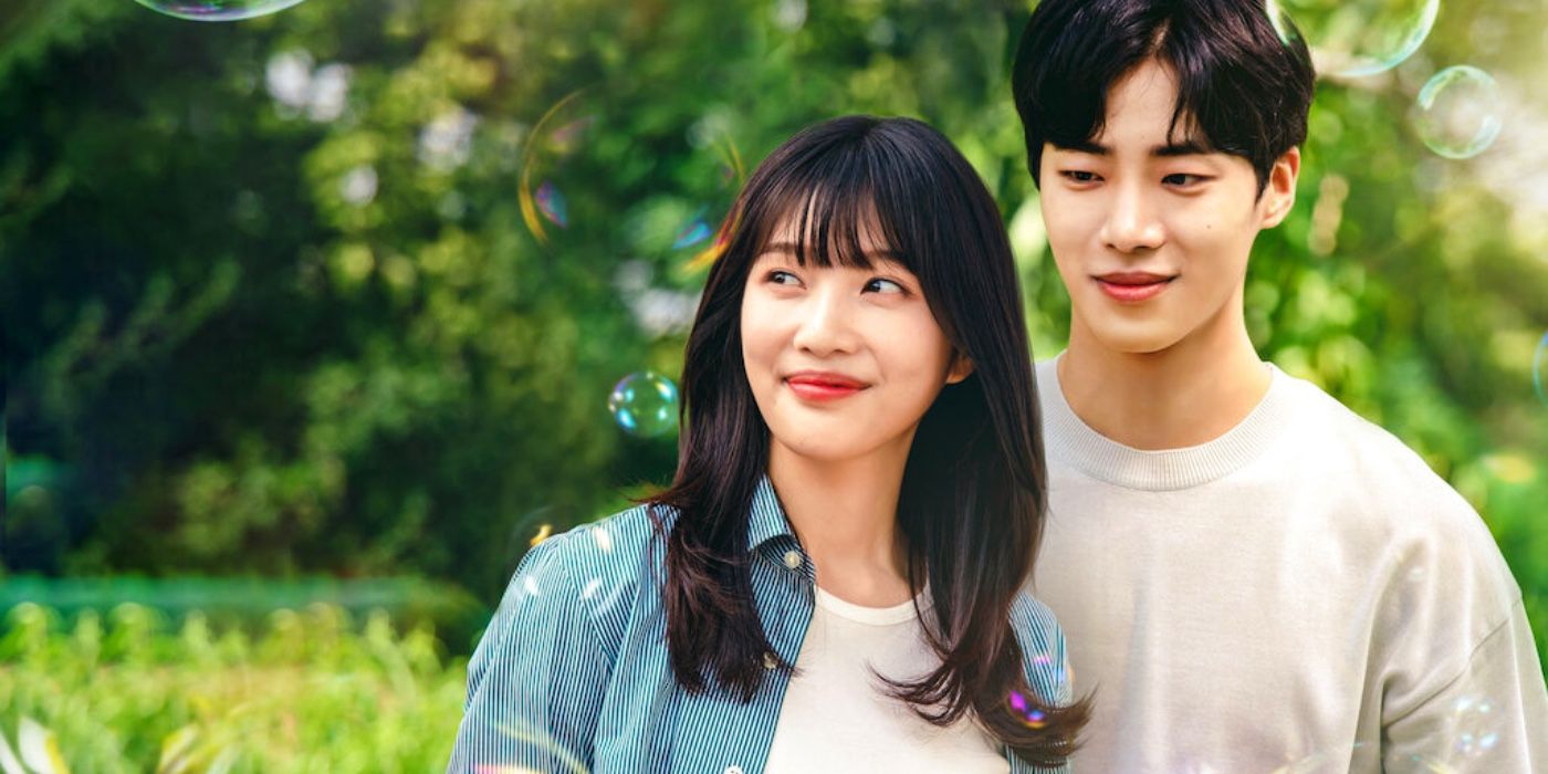 Joy as Ahn and Choo Young Woo as Han smiling in Once Upon a Small Town - Red Velvet - Park Soo-young / Joy