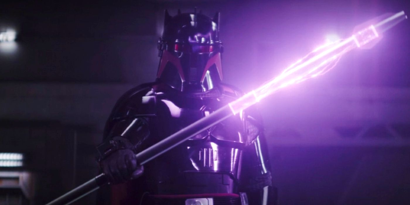 Moff Gideon wielding an electrostaff in The Mandalorian season 3, episode 8