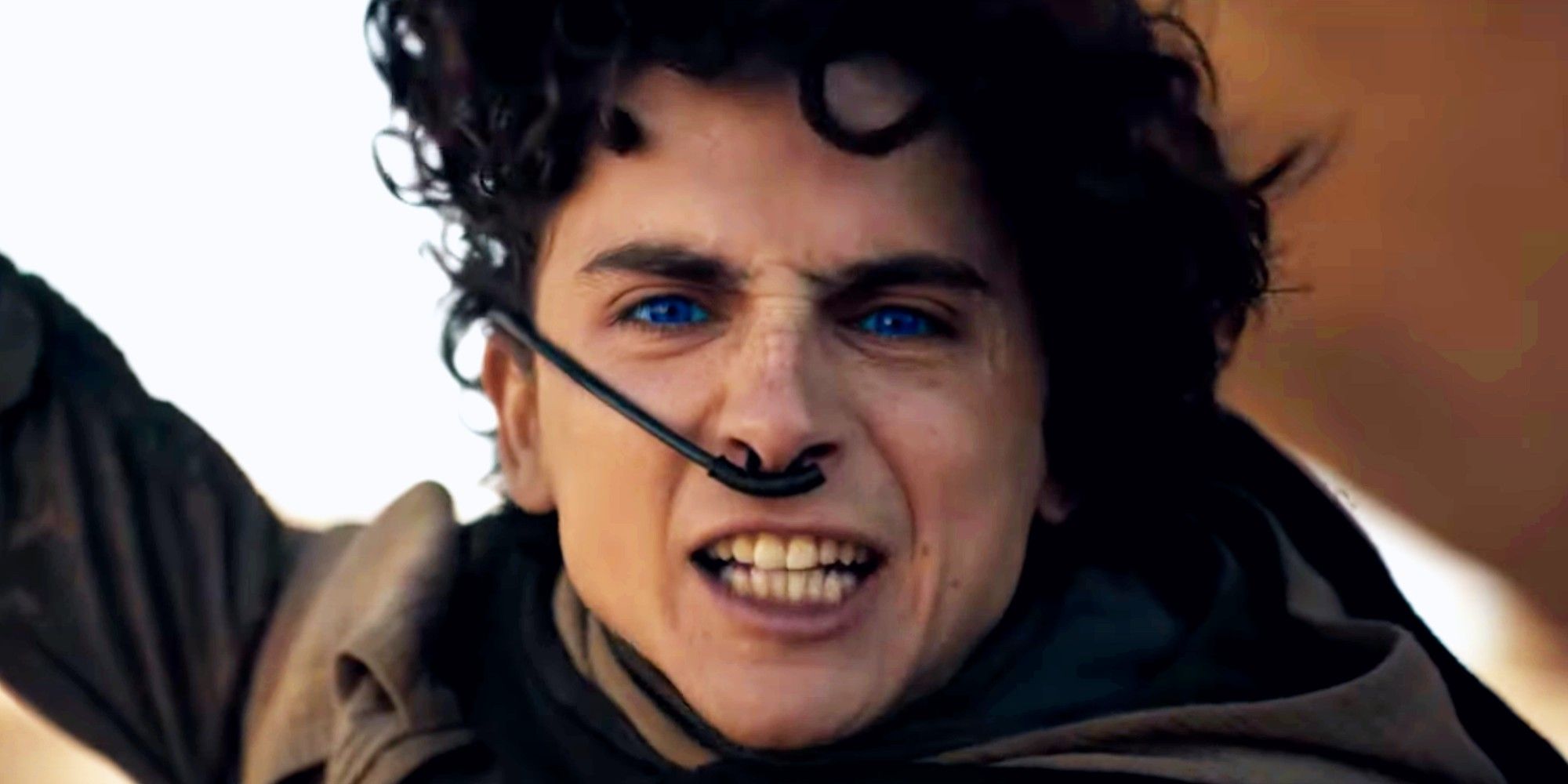 Timothee Chalamet as Paul Atreides with blue eyes in Dune