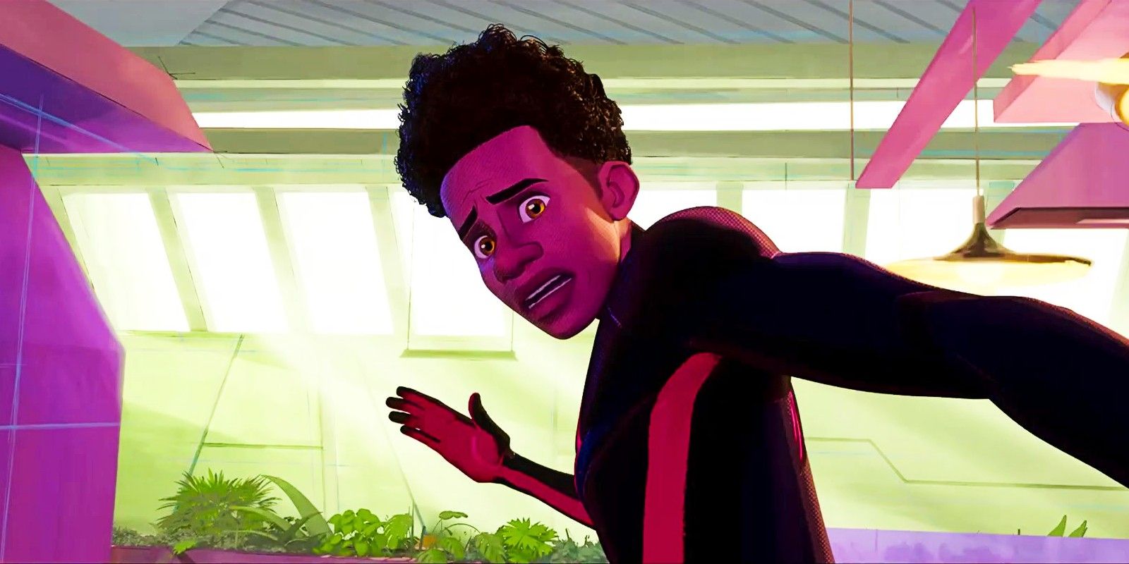 Scared Miles Morales in Spider-Man: Across the Spider-Verse.