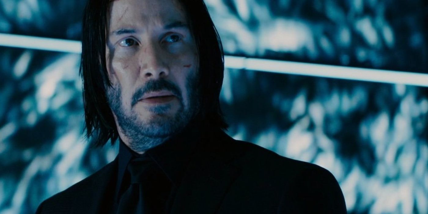 John Wick (Keanu Reeves) Looking Off-Camera in John Wick: Chapter 3 – Parabellum
