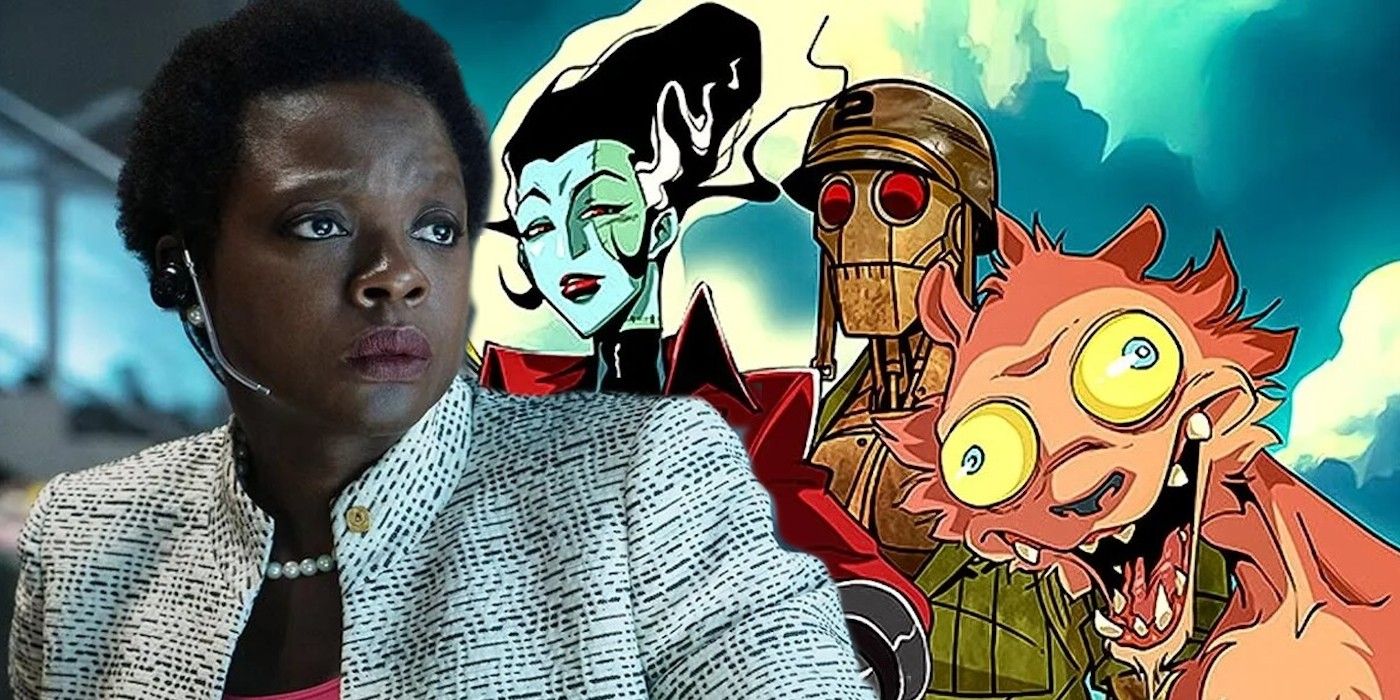 Amanda Waller from The Suicide Squad and Weasel from Creature Commandos