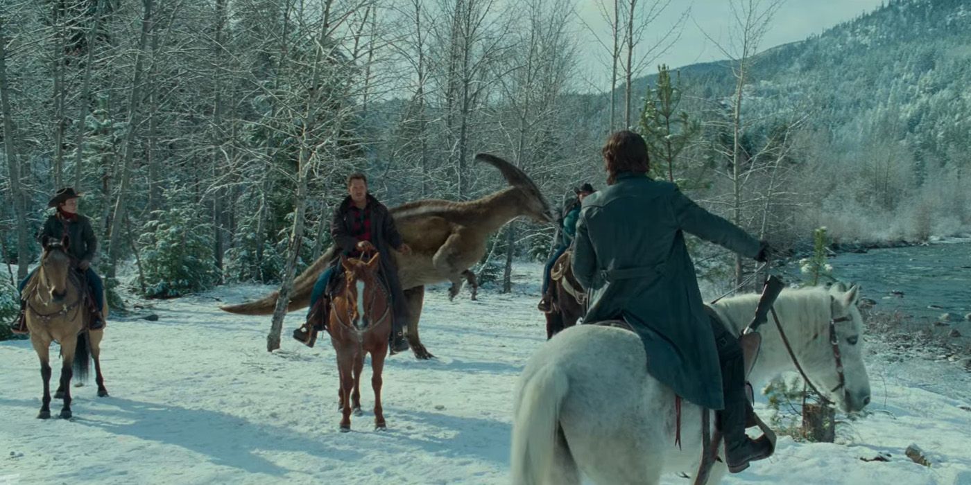 Black Market catchers stop Owen for his Parasaurolophus in Jurassic World Dominion - The Jurassic World movies already proved this storyline doesn’t work - Jurassic World 4 Can’t Bring Dinosaurs To The Human World