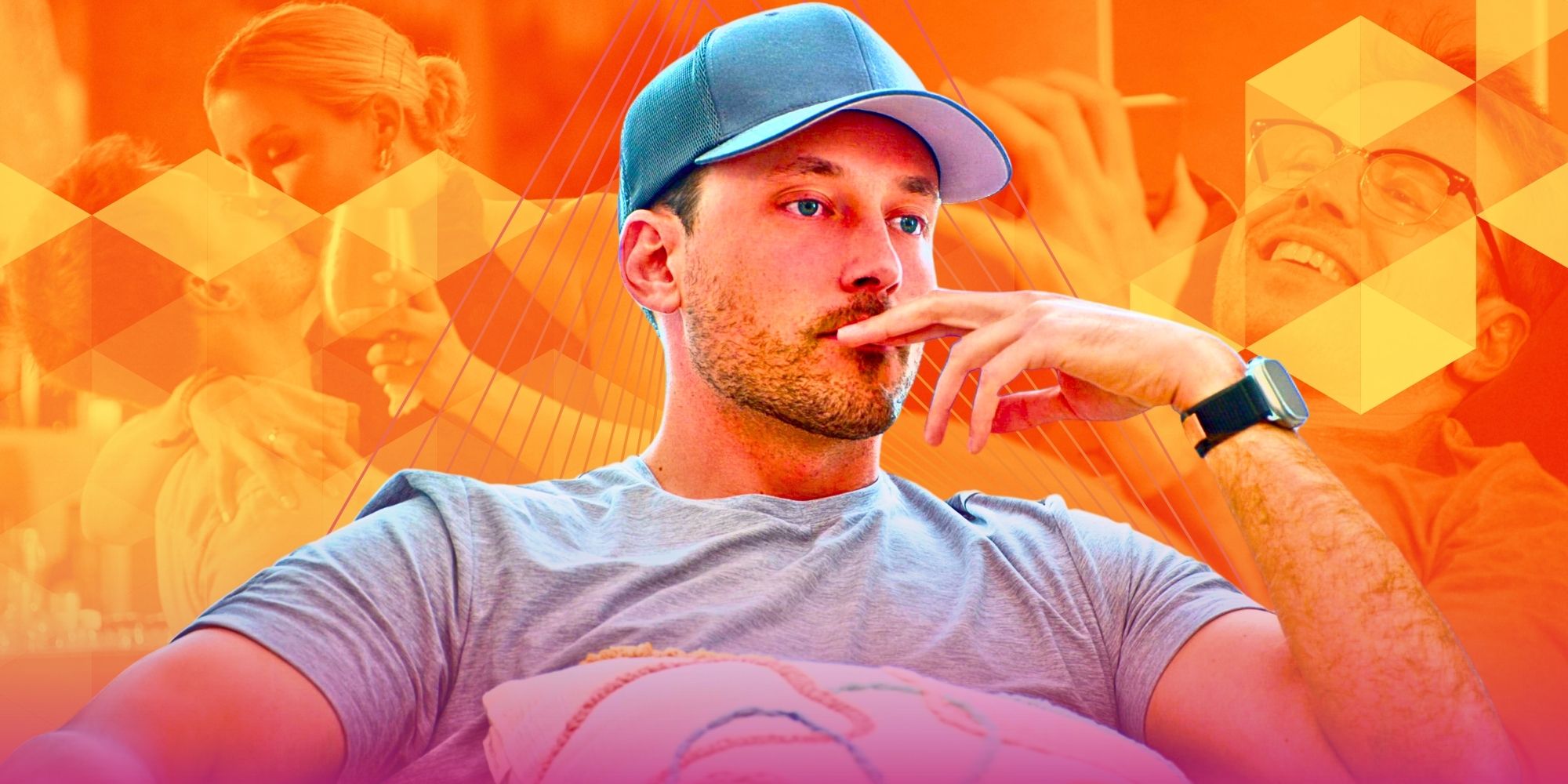 Montage of Love Is Blind’s Jeramey looking serious and smiling - Jeramey Staying Out With Sarah Ann