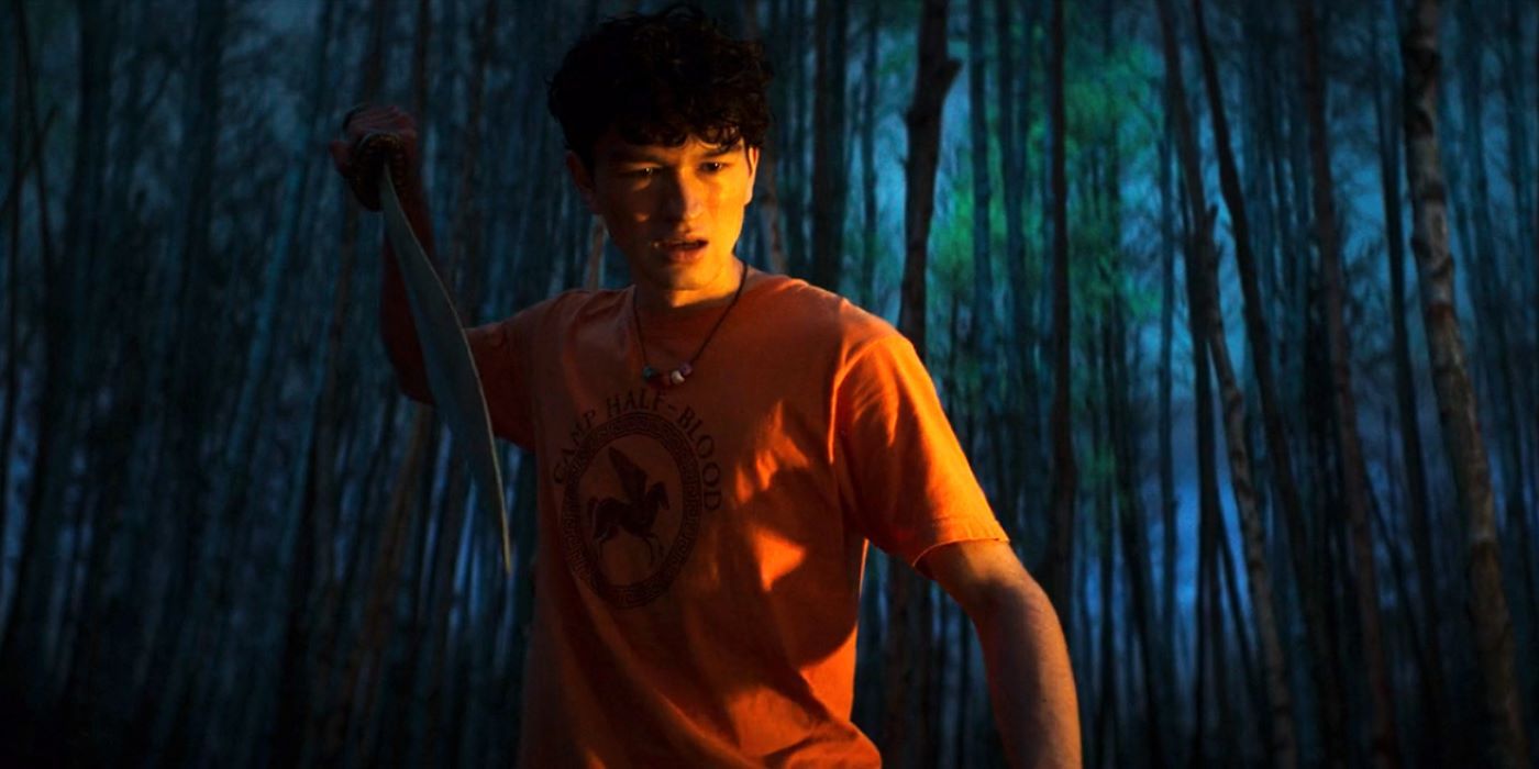Luke holding Backbiter sword in Percy Jackson and the Olympians episode 8