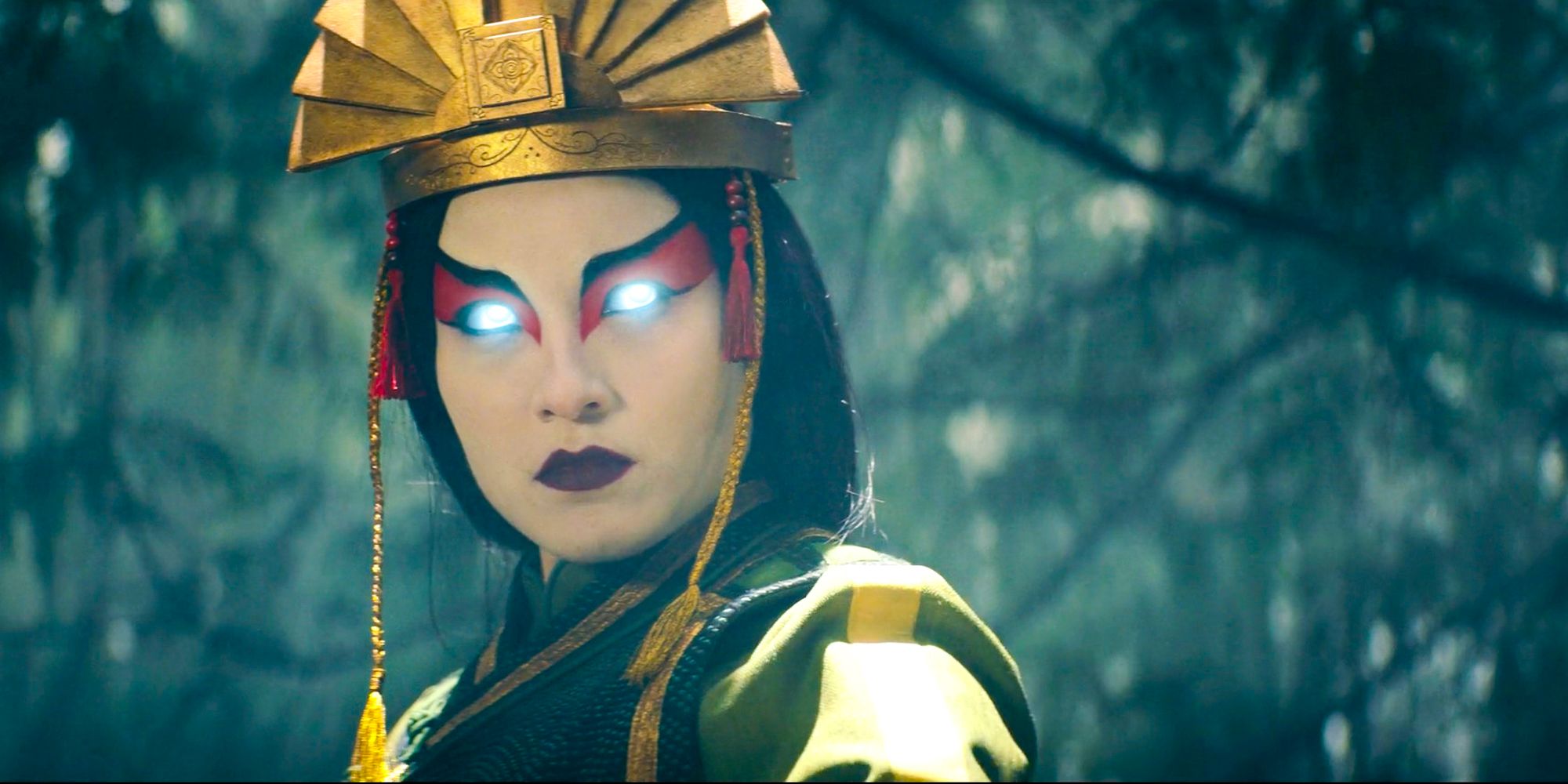 Kyoshi avatar from Avatar the last airbender close up looking down Yvonne Chapman as Avatar Kyoshi - Bumi Is Not Avatar: The Last Airbender’s Oldest Character