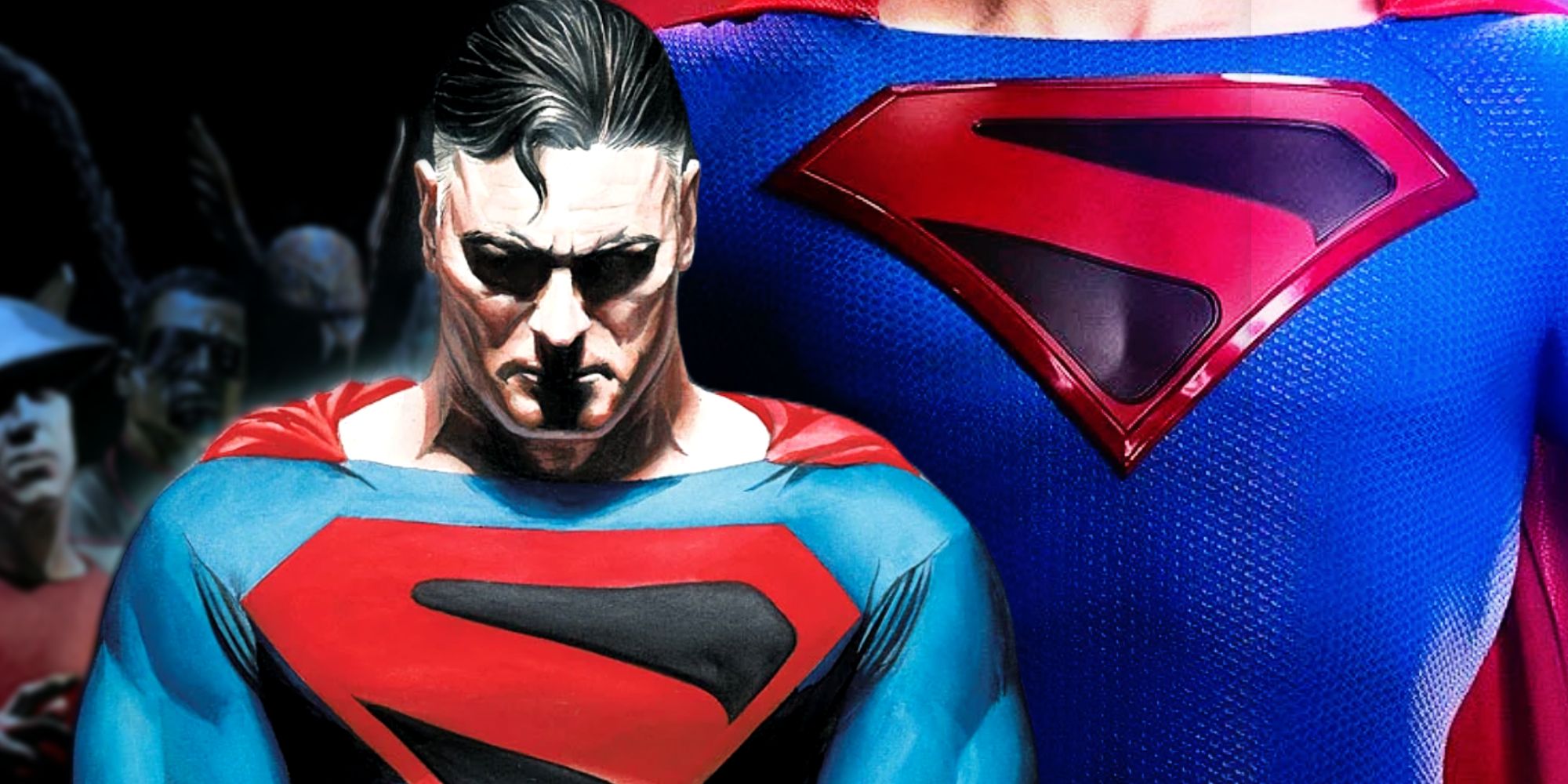 Superman in Kingdom Come and the Black and Red El Crest in the Arrowverse's Crisis on Infinite Earths - Superman's Costume First Look Explained
